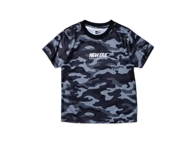 NEW ERA Performance Apparel Youth Short Sleeve Tech T-Shirt Wordmark Logo Woodland Camo "Black"