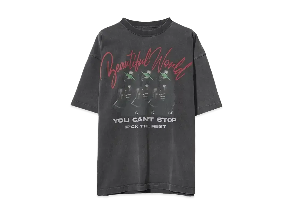 TAIN DOUBLE PUSH BEAUTIFUL SHORT SLEEVE T-SHIRTS "BLACK"