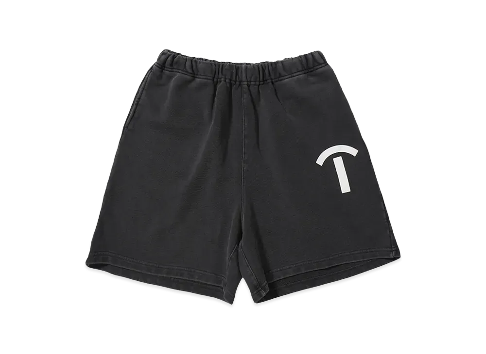 TAIN DOUBLE PUSH ARCH T SWEAT SHORTS "BLACK"