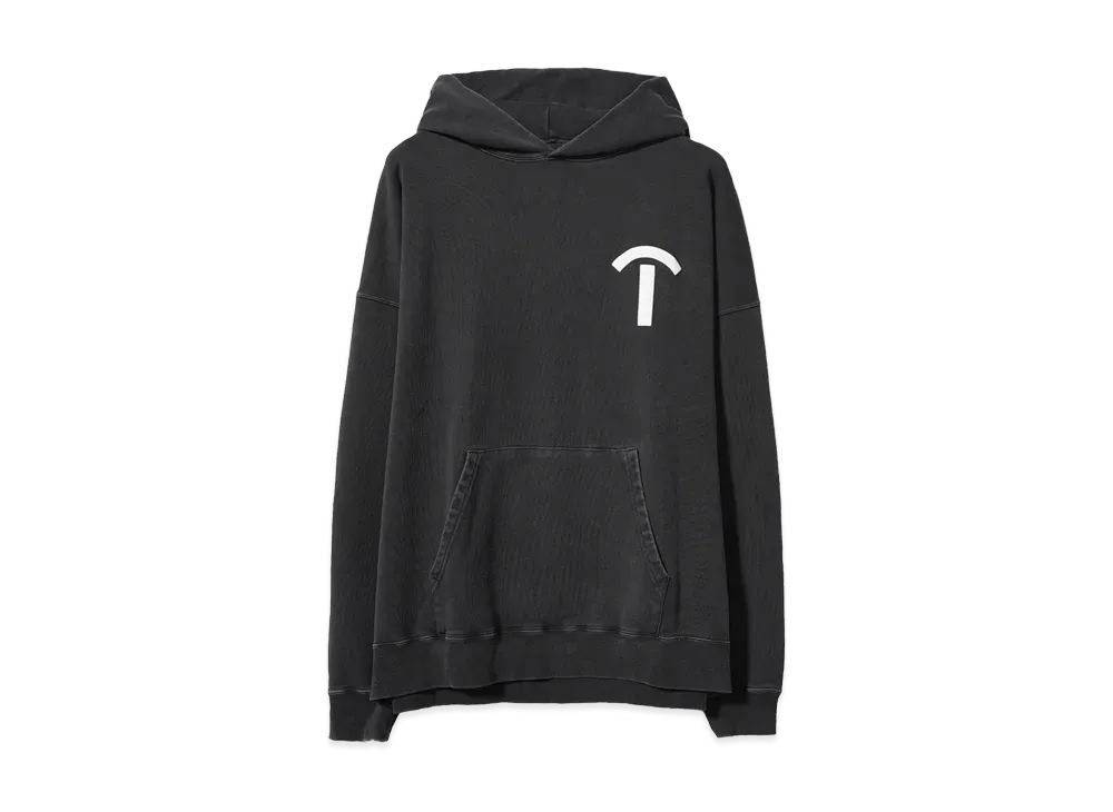 TAIN DOUBLE PUSH ARCH T SWEAT HOODIE "BLACK"