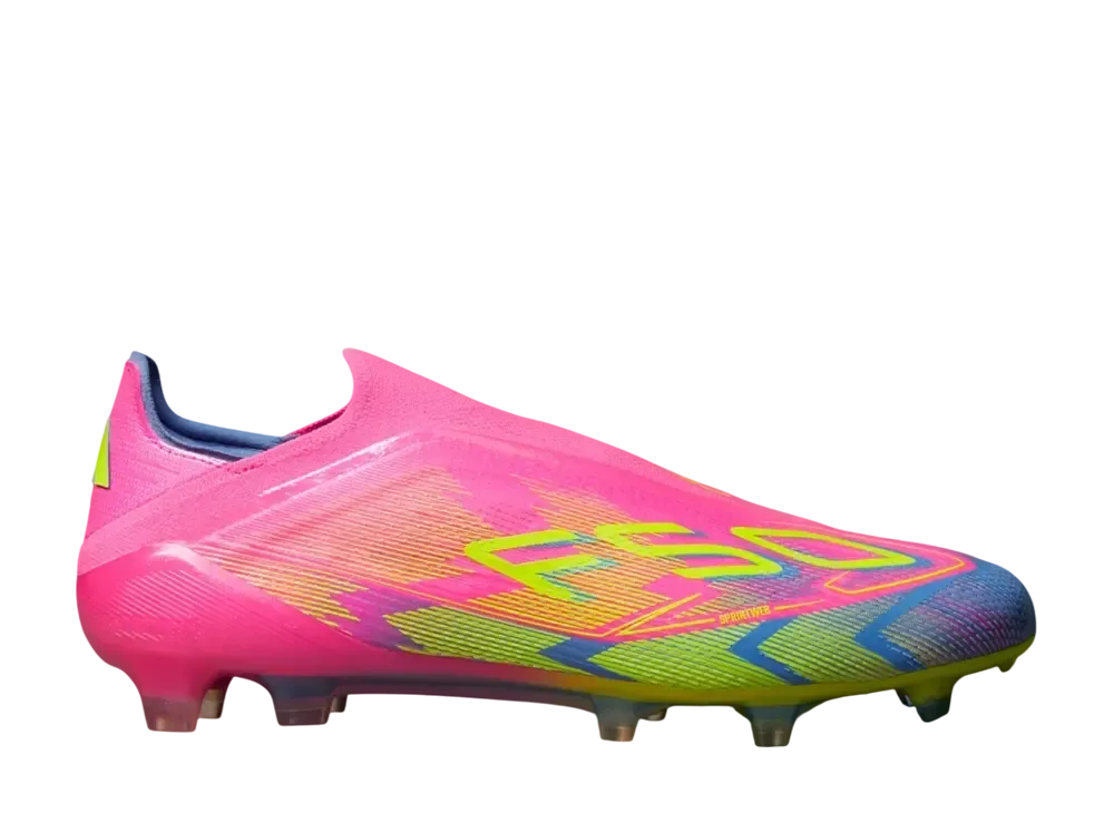 adidas F50 Elite Laceless FG Cleats "Lucid Pink/Lucid Lemon/Blue Fusion"