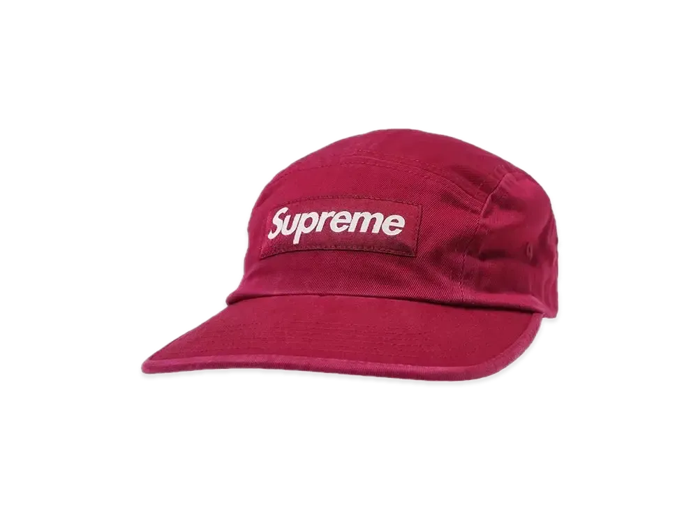 Supreme Washed Chino Twill Camp Cap (24FW) "Burgundy"