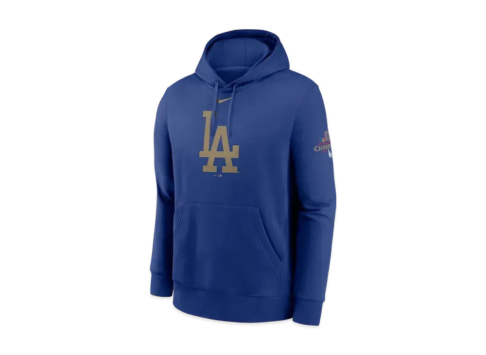 MLB Los Angeles Dodgers 2025 Gold Collection Men's Nike Club Fleece Pullover Hoodie "Royal"