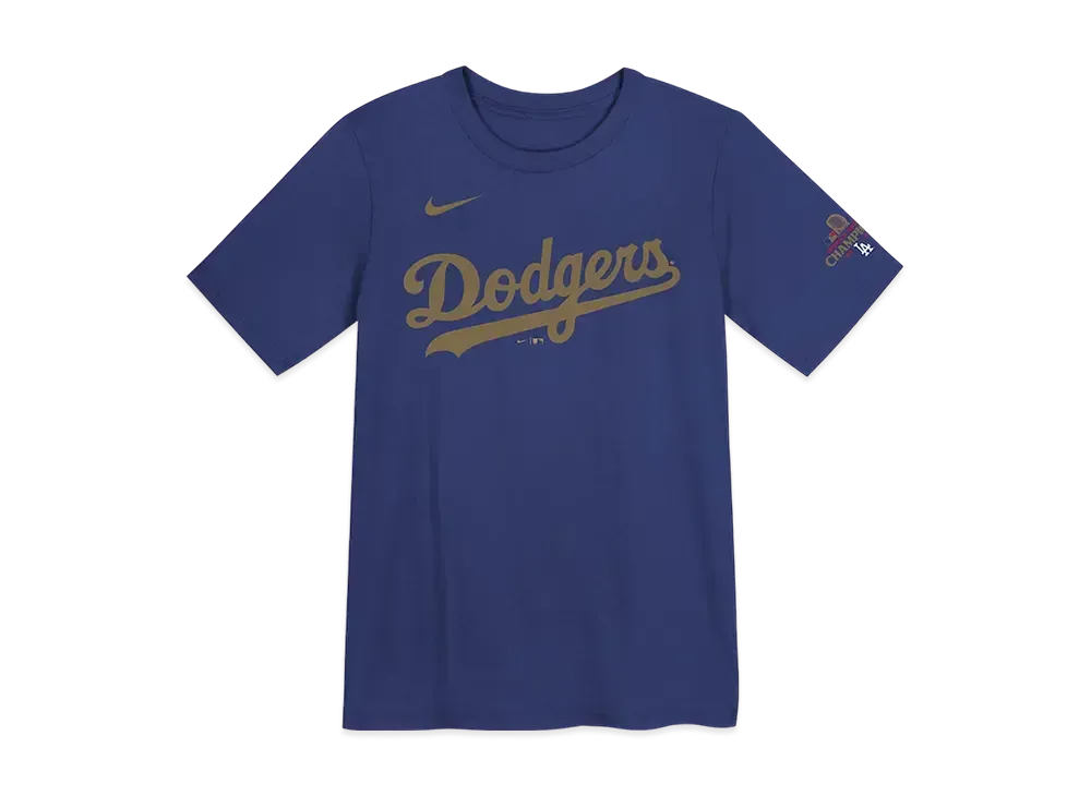 MLB Los Angeles Dodgers 2025 Gold Collection Preschool Nike Wordmark T-Shirt "Royal"