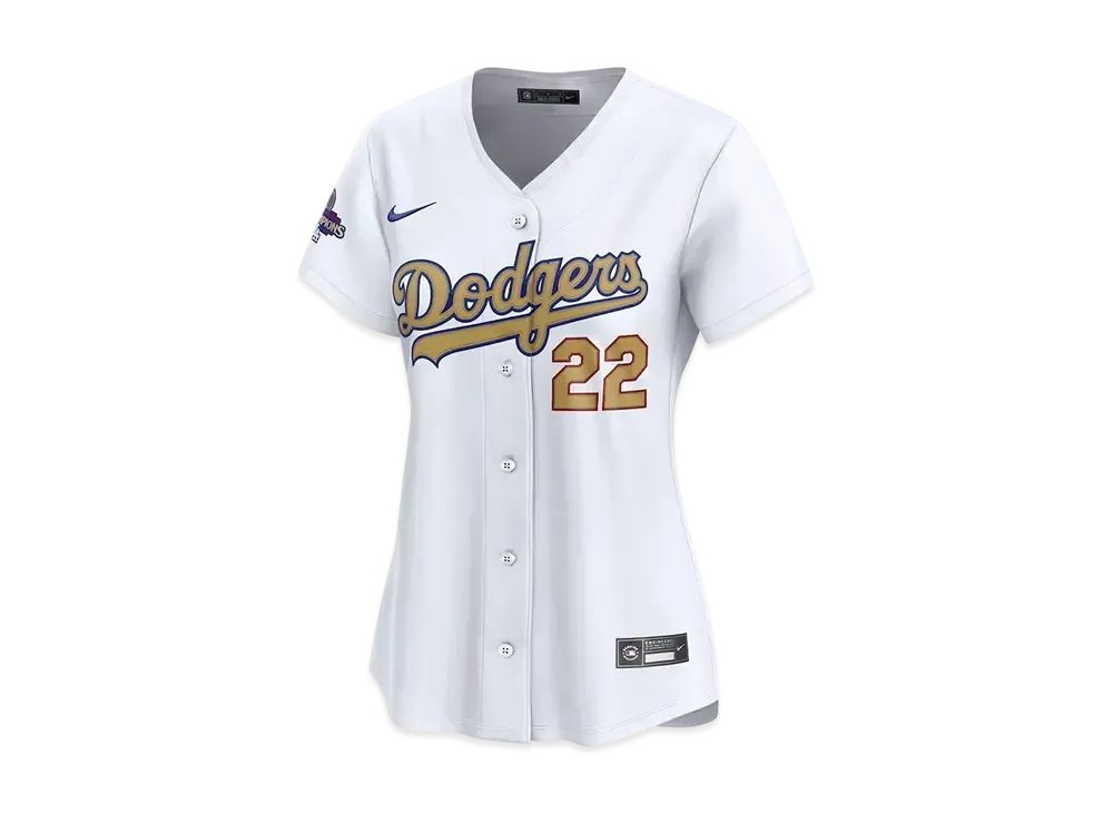 MLB Los Angeles Dodgers 2025 Gold Collection Women's Clayton Kershaw Nike Limited Jersey "White"