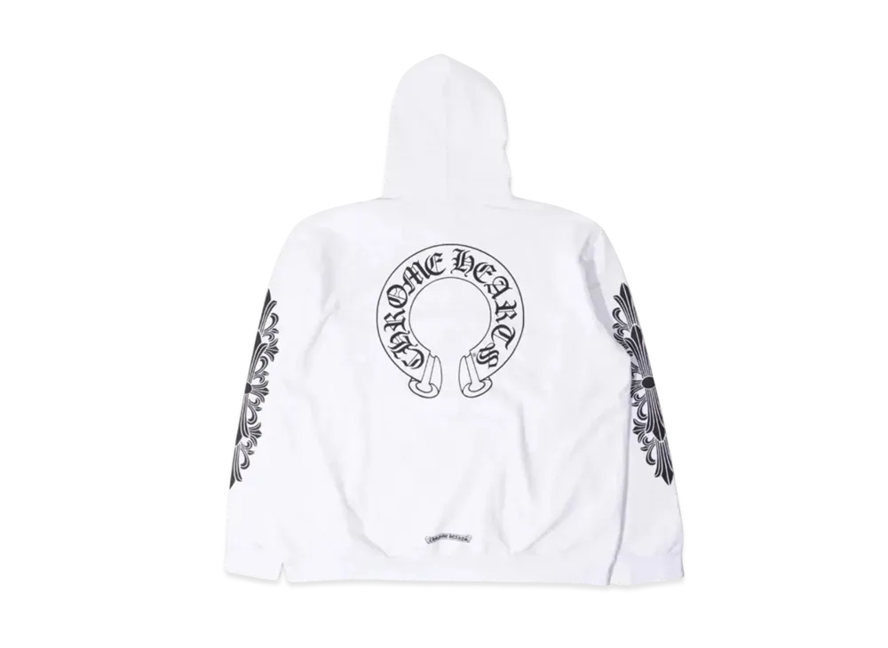 Chrome Hearts Horseshoe Floral Pullover Hoodie "White"