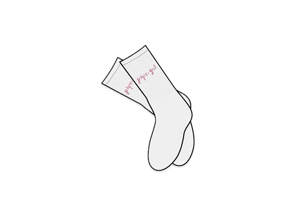 papergirl x BEAMS Socks "White"