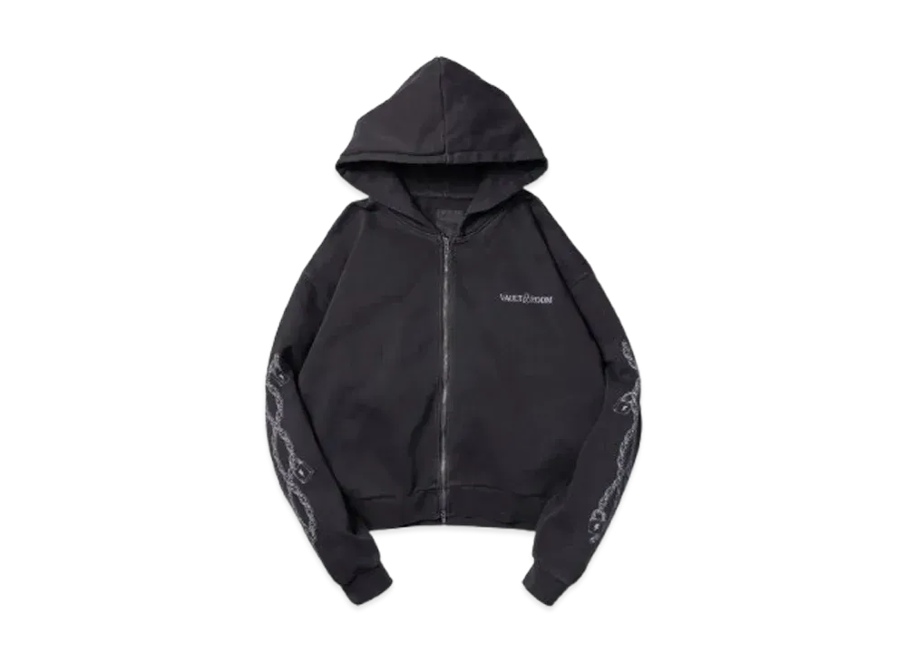 VAULTROOM Chain Logo Dyed Zip Hoodie "Black"