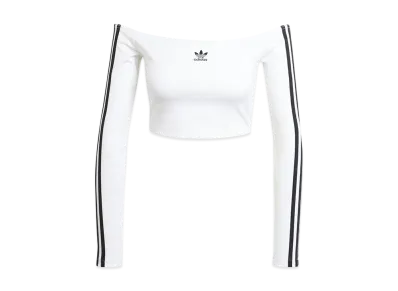 adidas Adicolor Off Shoulder Long Sleeve T-shirt "White"