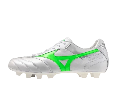 ミズノ モレリア2 ジャパン "スーパーホワイトパール/ネオングリーン"