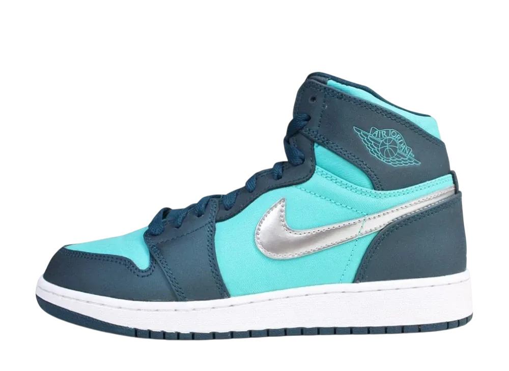 ナイキ エアジョーダン1 ハイ "ハイパー ジャデ メタリック シルバー (GS)"