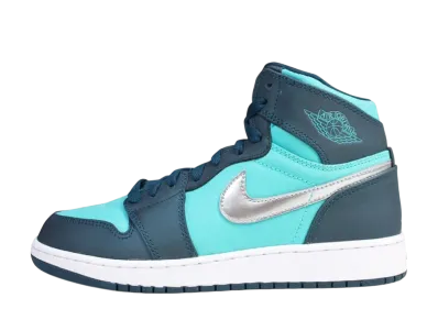 Nike GS Air Jordan 1 Retro High "Hyper Jade/Metallic Silver"