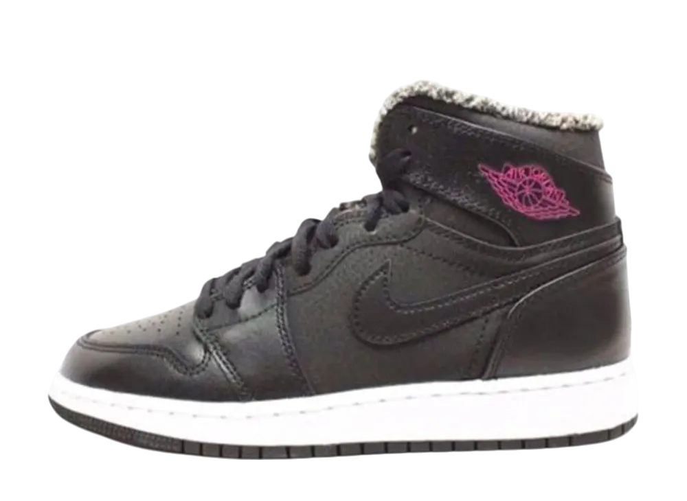 Nike GS Air Jordan 1 Retro High Fleece "Black/Pink"