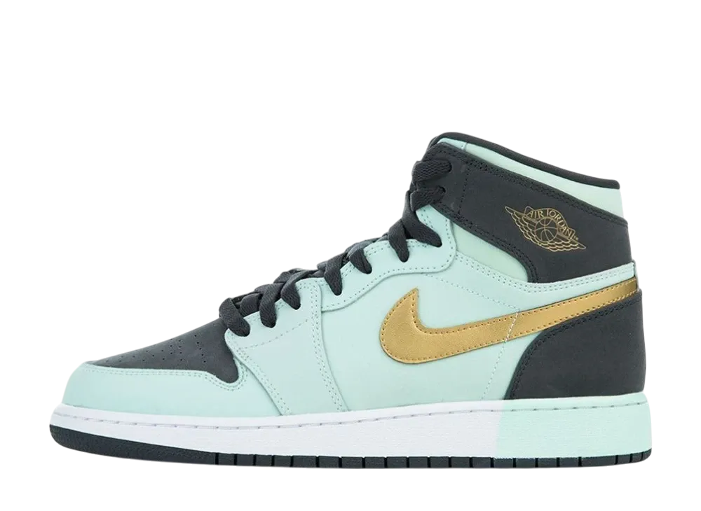 Nike GS Air Jordan 1 Retro High "Mint Foam Anthracite Metallic Gold"
