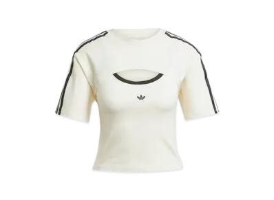 adidas Cutout Cali Short Sleeve T-shirt "Cream White/Black"