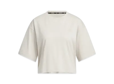 adidas Layered Loose Fit Short Sleeve Cotton T-shirt "Beige/White"