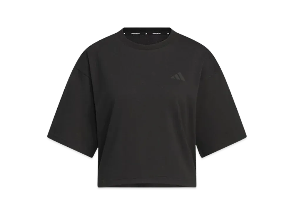 adidas Layered Loose Fit Short Sleeve Cotton T-shirt "Black/White"