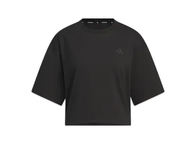 adidas Layered Loose Fit Short Sleeve Cotton T-shirt "Black/White"