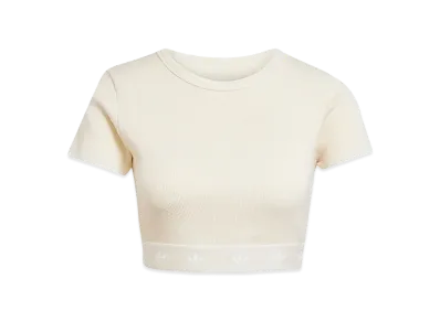 adidas Rib Short Sleeve Top "Cream White"