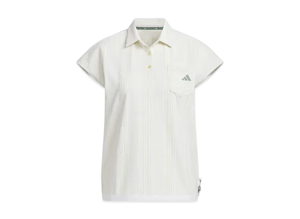 adidas Golf Seersucker Short Sleeve Polo Shirt "Powder Yellow"