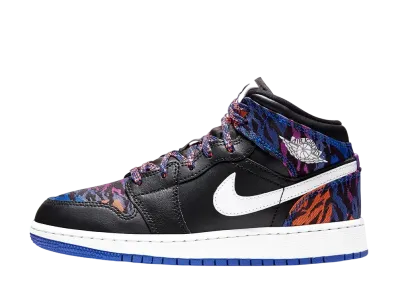 ナイキ エアジョーダン1 ミッド "マルチカラー タイガー ストライプ (GS)"