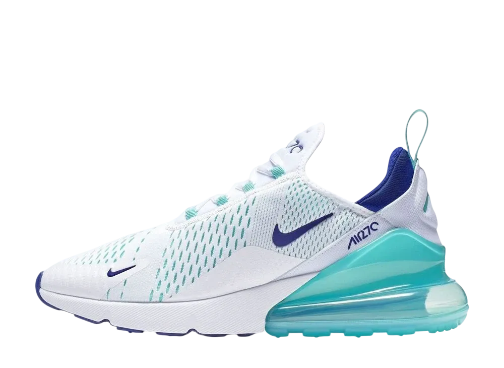 NIKE AIR MAX 270 WHITE HYPER JADE DEEP ROYAL BLUE