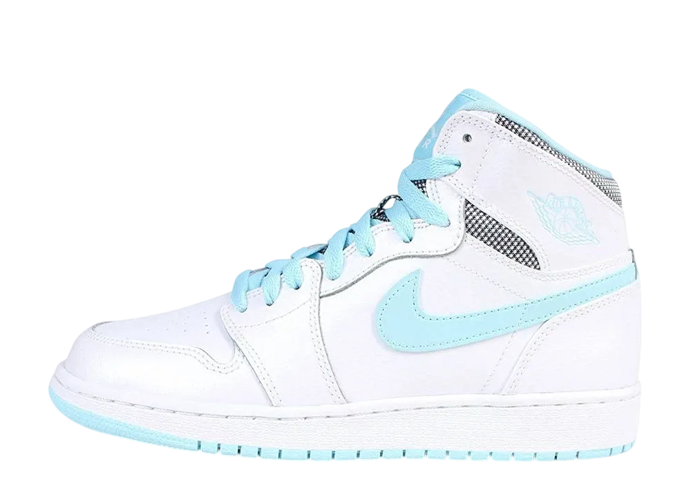 ナイキ エアジョーダン1 ハイ "ホワイト スチール ブルー (GS)"