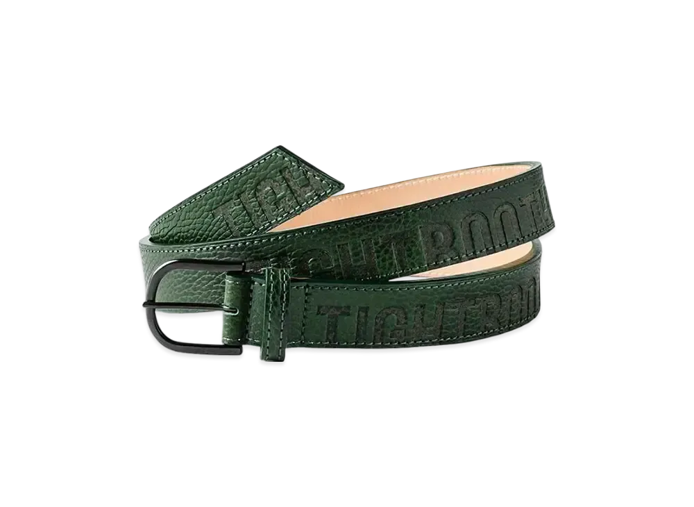 TIGHTBOOTH Leather Logo Belt "Deep Green"