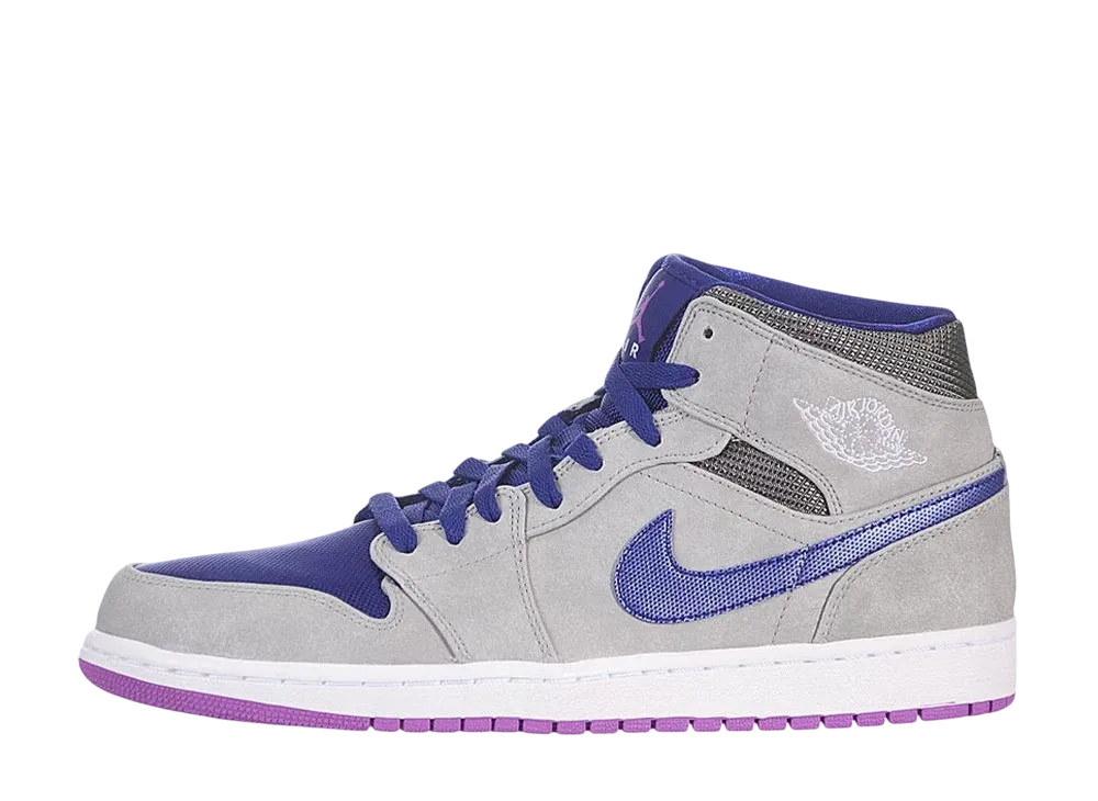 Nike Air Jordan 1 Mid "Matte Silver/Laser Purple"