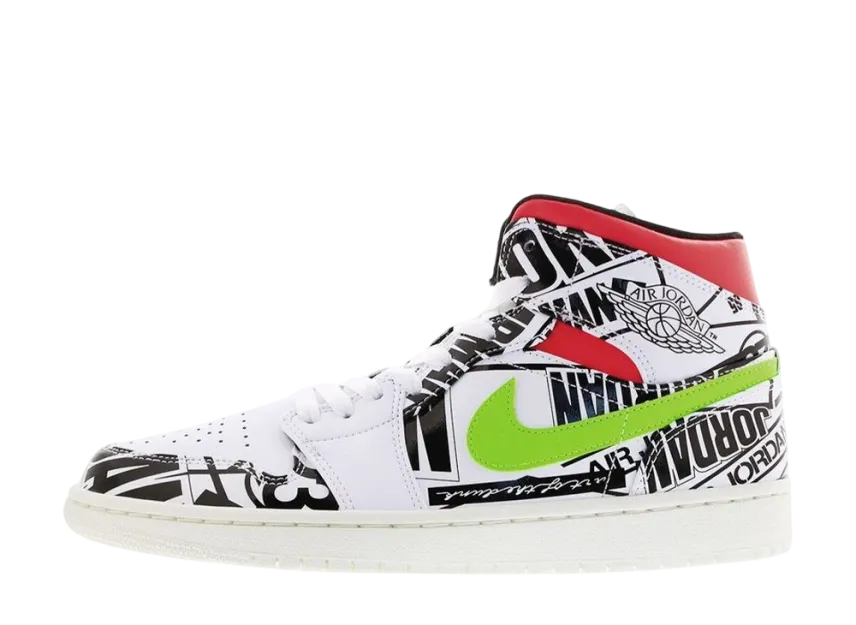 ナイキ エアジョーダン1 ミッド "オール オーバー ロゴス"