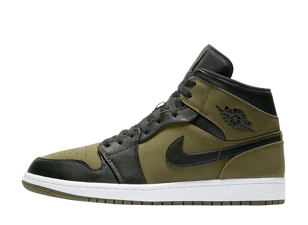 ナイキ エアジョーダン1 ミッド "オリーブ キャンバス"