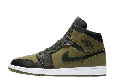 ナイキ エアジョーダン1 ミッド "オリーブ キャンバス"