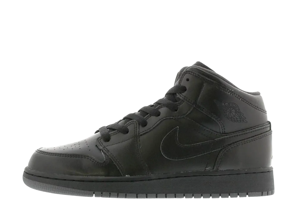 Nike GS Air Jordan 1 Mid "Black/Dark Grey/Outsole"