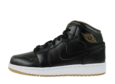 ナイキ エアジョーダン1 ミッド "ブラック メタリック ゴールド (GS)"