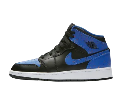 Nike GS Air Jordan 1 Mid "Royal Paint Splatter"