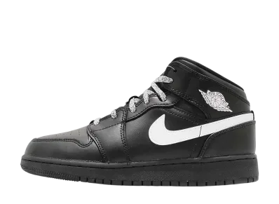Nike GS Air Jordan 1 Mid "Black/White Speckle"