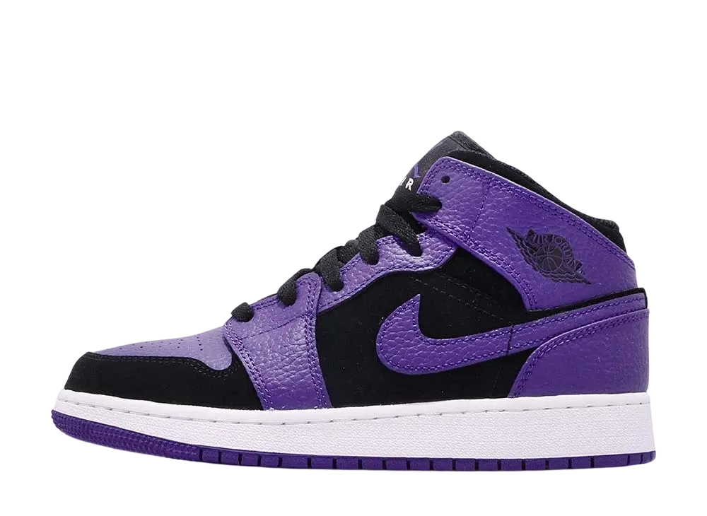 Nike GS Air Jordan 1 Mid "Black/Dark Concord"