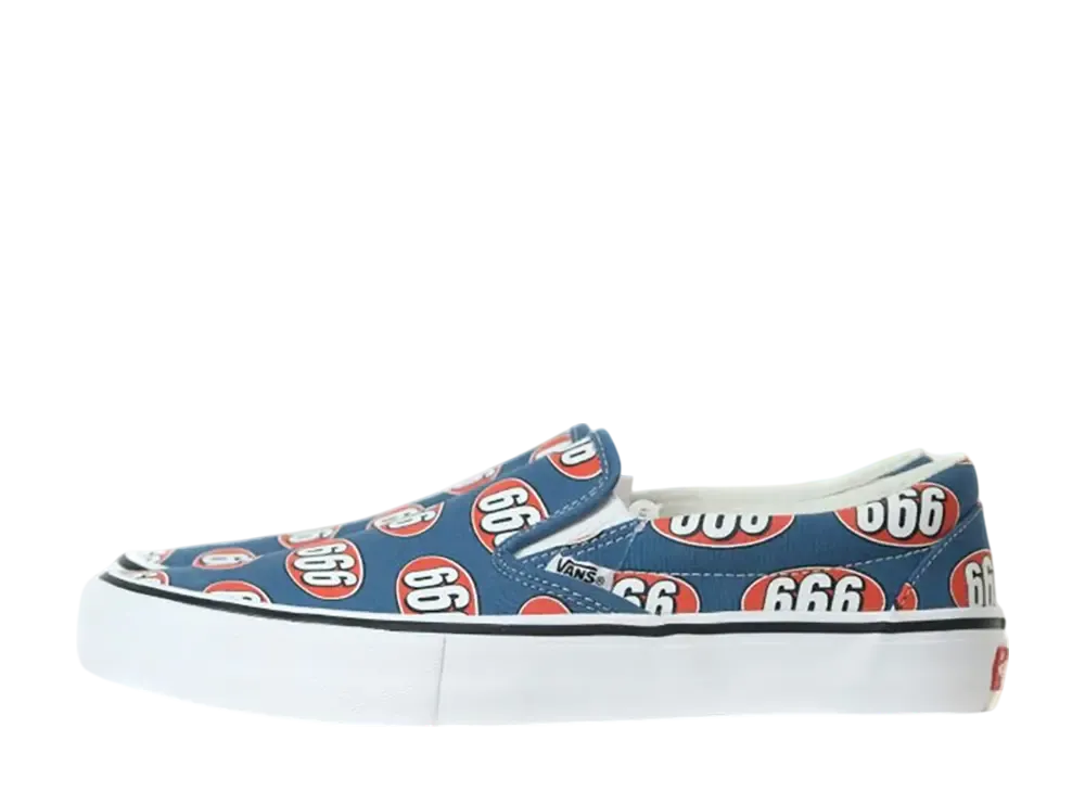 Supream × Vans Slip-On Pro "666 Navy"