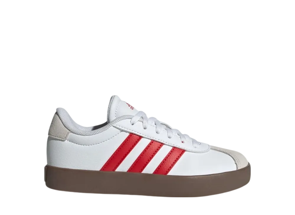 アディダス GS VL コート3.0 "クラウドホワイト/ベタースカーレット/グレーワン" (キッズ)