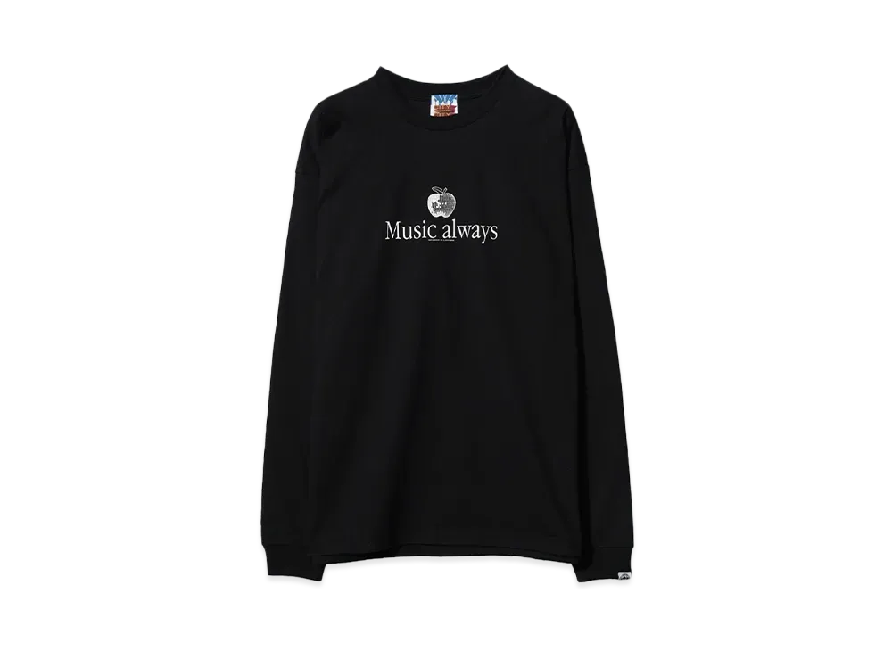 CITY COUNTRY CITY COTTON L/S T-SHIRT_Music always "BLACK"