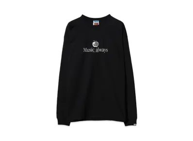 CITY COUNTRY CITY COTTON L/S T-SHIRT_Music always "BLACK"