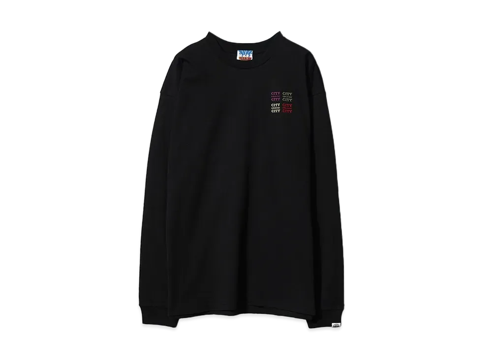 CITY COUNTRY CITY EMBROIDERED LOGO COTTON L/S T-SHIRT_CCCC "BLACK"