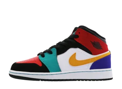 Nike GS Air Jordan 1 Mid "Bred/Multi-Color"