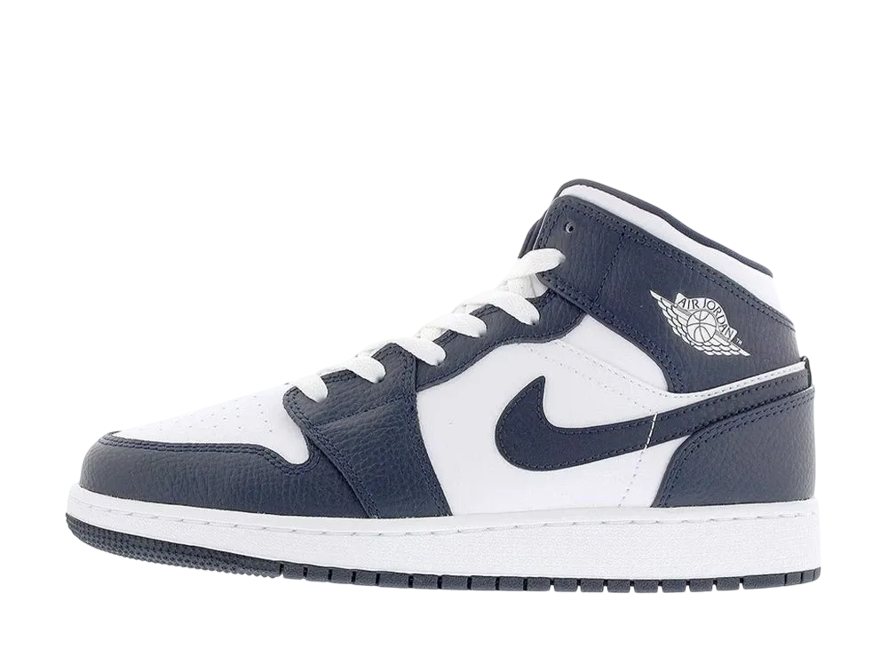 Nike GS Air Jordan 1 Mid "White Metallic Gold Obsidian"