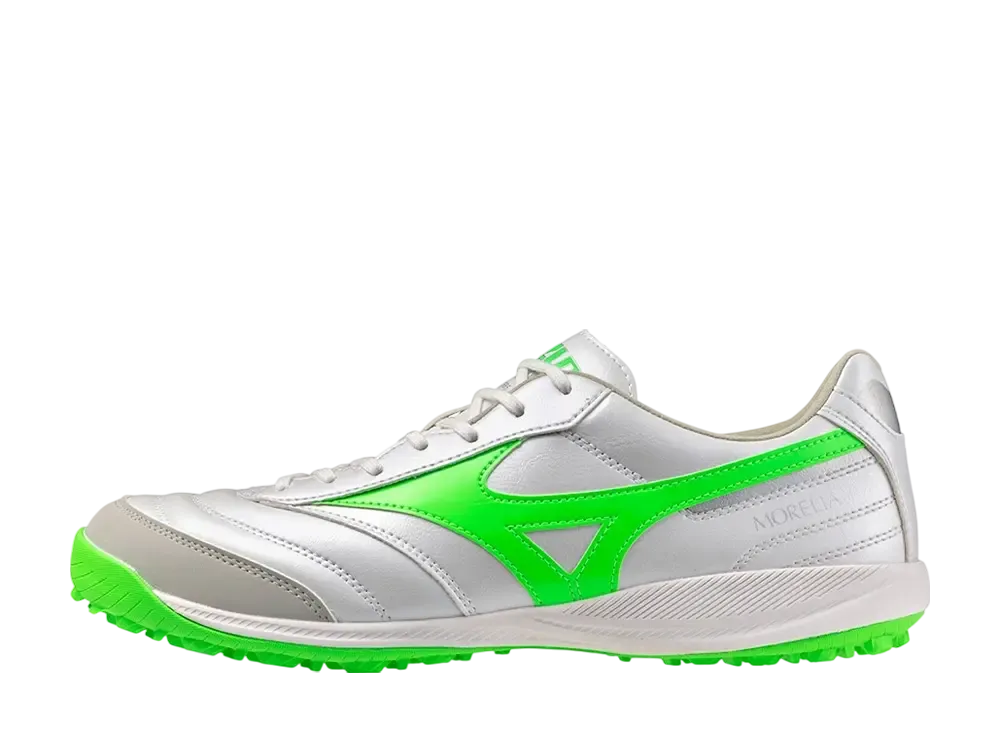 ミズノ モレリア サラ プロ TF "スーパーホワイトパール/ネオングリーン"