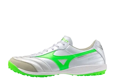 ミズノ モレリア サラ エリート TF "スーパーホワイトパール/ネオングリーン"