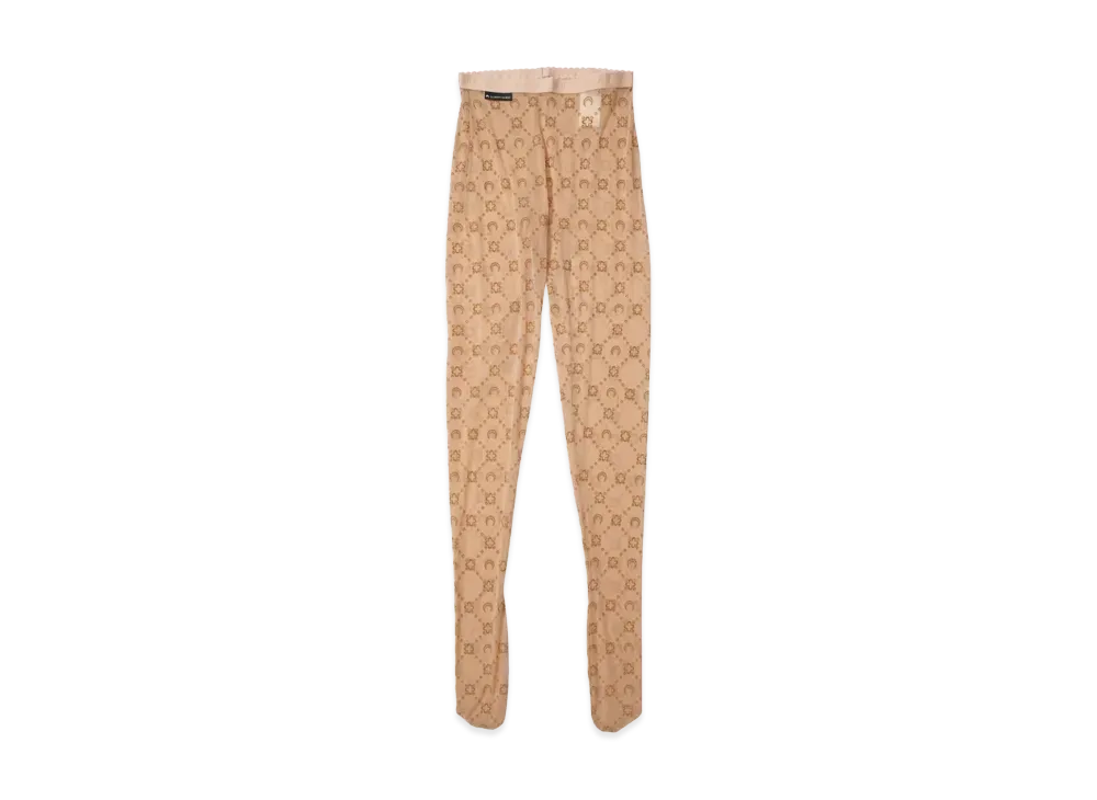Marine serre RECYCLED MESH FLOCK TIGHTS "CAMEL"