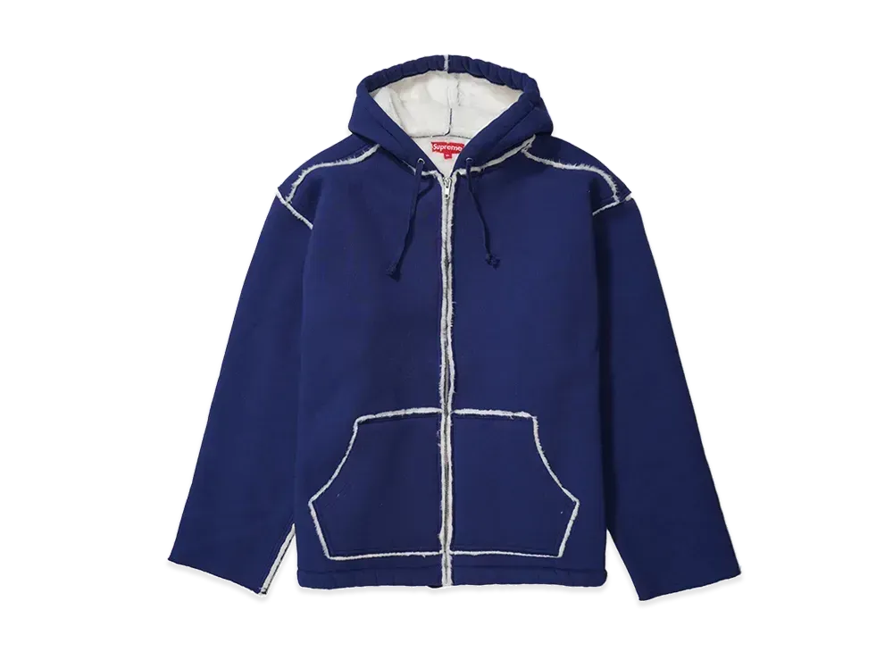 Supreme Faux Shearling Hooded Jacket "Navy"