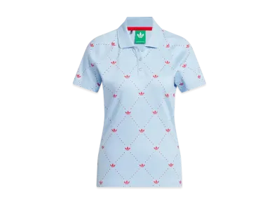 adidas Originals Golf Monogram Short Sleeve Shirt "Clear Sky/Better Scarlet"