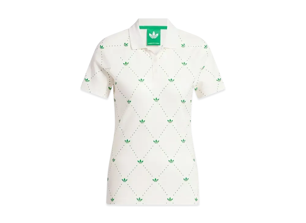 adidas Originals Golf Monogram Short Sleeve Shirt "Chalk White/Green"